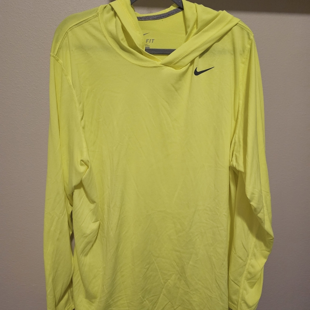 Nike Dri-Fit Bright Yellow Hoodie Mens
